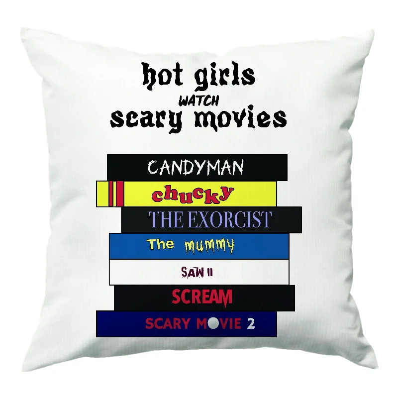 Final Markdown Hot Girls Watch Scary Movies Cushion