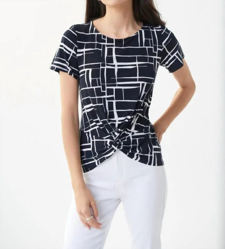Deal Explosion Abstract Tie Front Top In Black/white