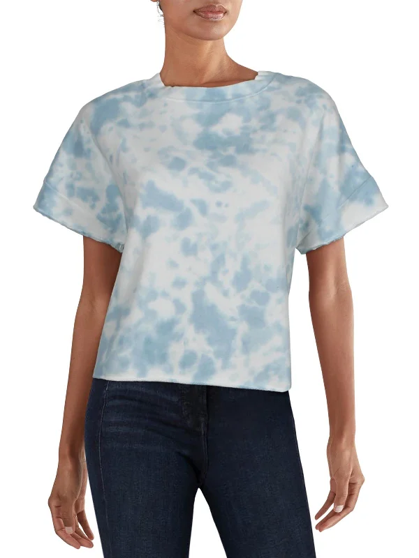 Weekend Deal Alisa Womens Tie Dye Raw Hem T-Shirt