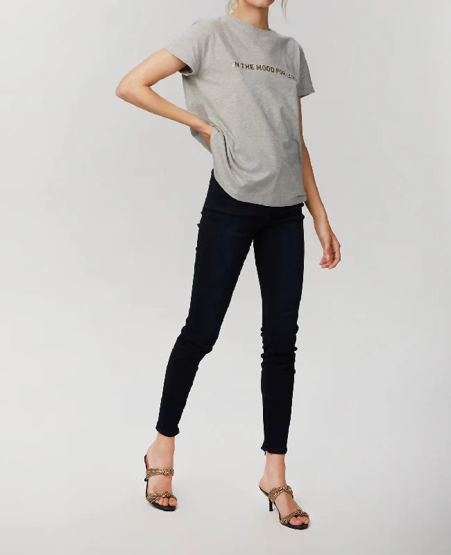 Shop and Save Ana T-Shirt Top In Grey/gold