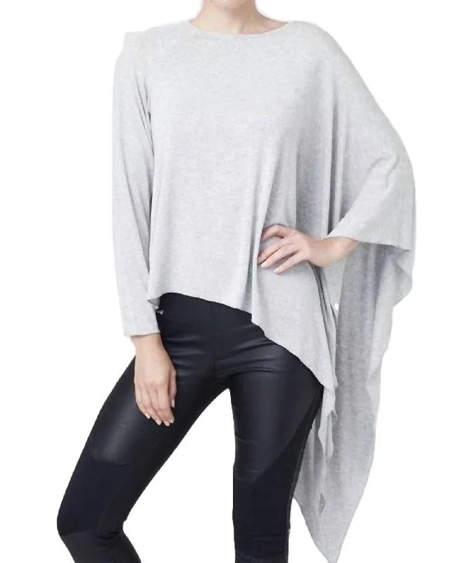 Special Promotion Asymmetrical Tunic Top In Gray