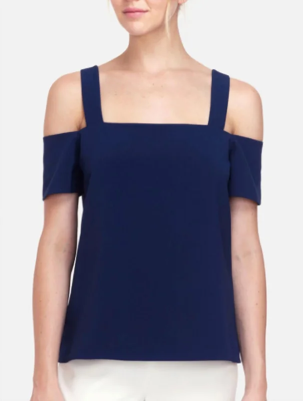 Exclusive Online Offer Ava Cold Shoulder Top In Navy
