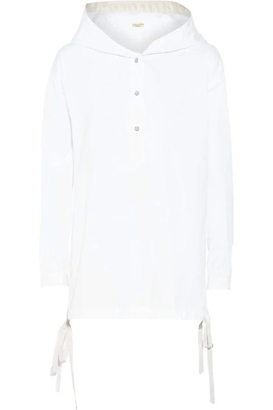 Holiday Sale Ayon Cotton Shirt Lightweight Jacket in White