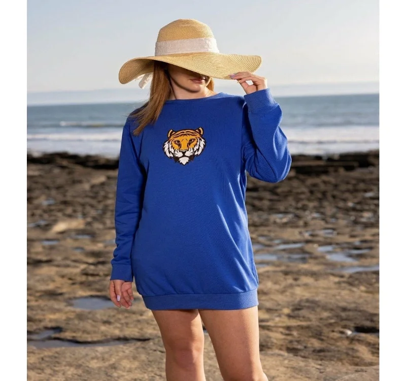 Don't Wait Azure Sweatshirt Dress