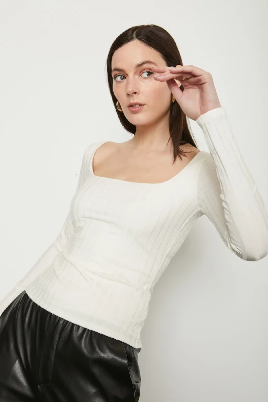 Major Savings Bailey 44 Moira Scoop Neck Top in CrÃ¨me