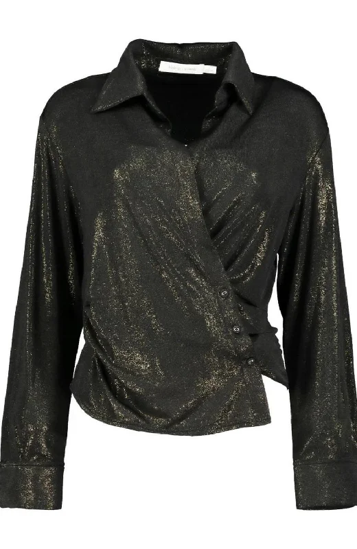 Closeout Beautility Wrap Shirt In Shimmer