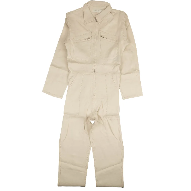 Deal of the Day Beige Linen Contrast Stitch Jumpsuit