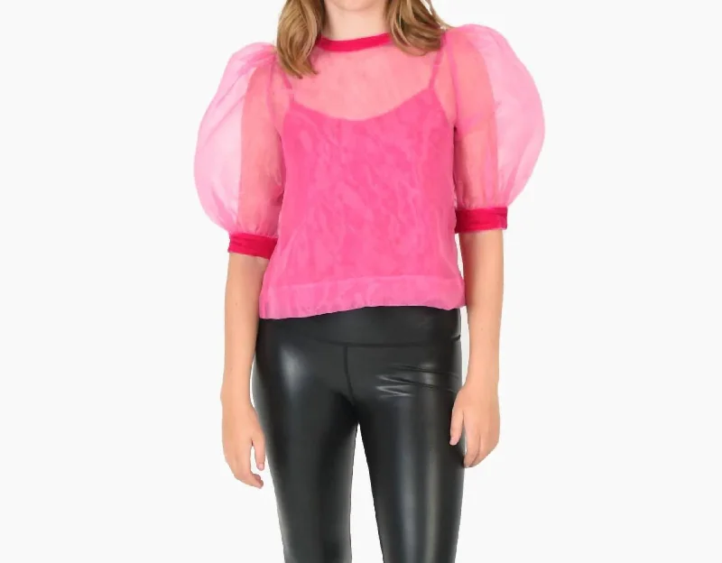 Instant Discount Bella Top In Fuchsia Cheetah