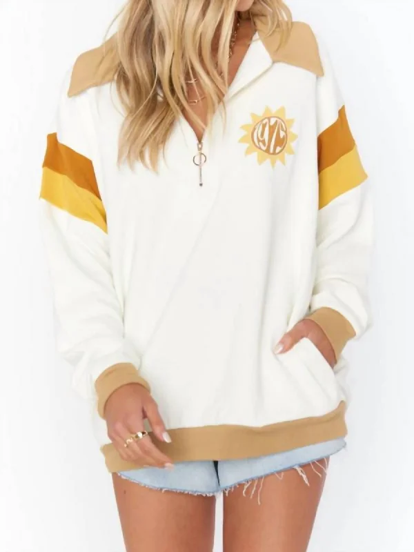 Final Sale Benny Half Zip Sweatshirt Good Times In Off White