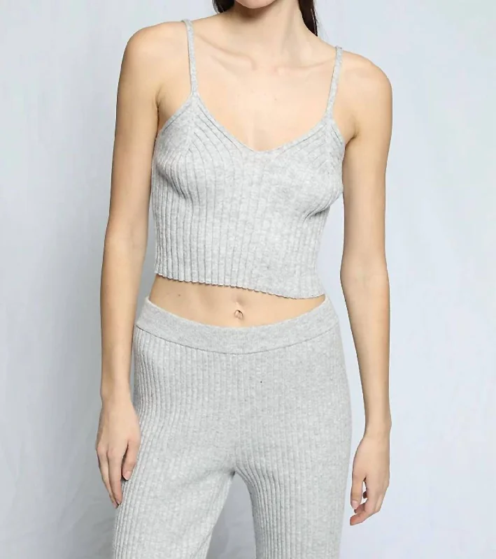 Value Deals Blended Knit Corset Tank In Wolf