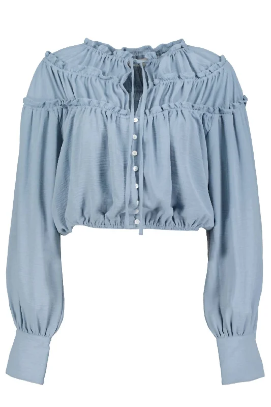 Price Rollback Boho Canyon Top In Azul