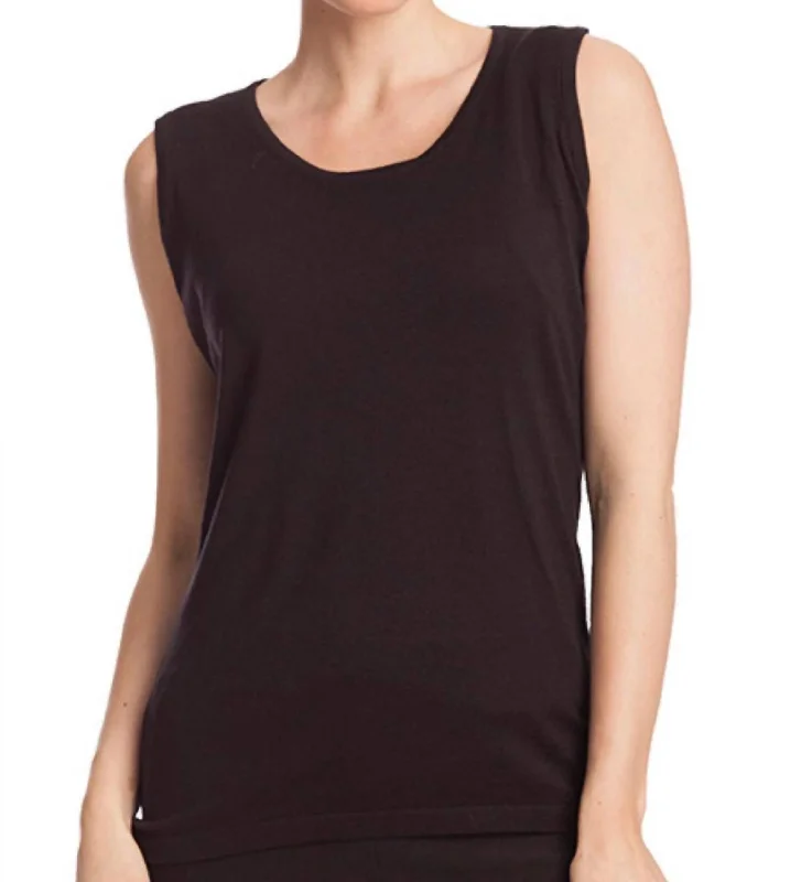 Steals and Deals Bra-Friendly Tank Top In Black