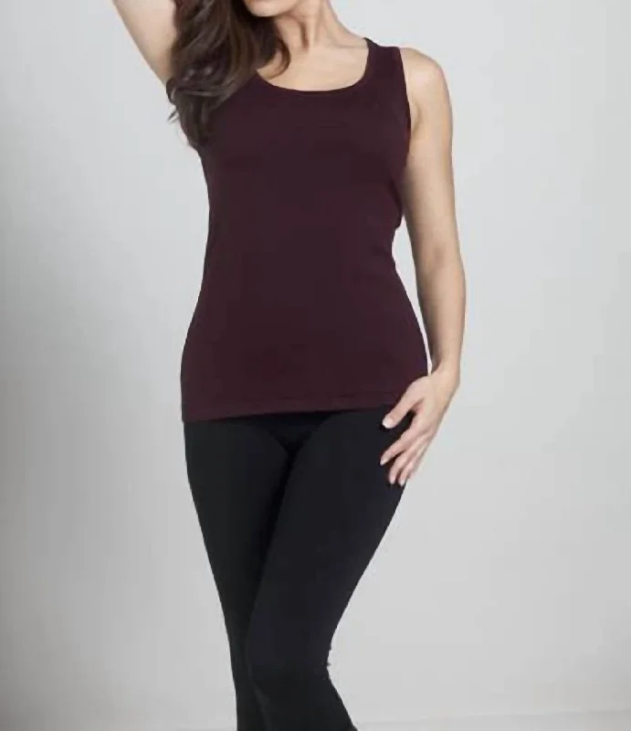 Unmissable Offer Bra-Friendly Tank Top In Burgundy