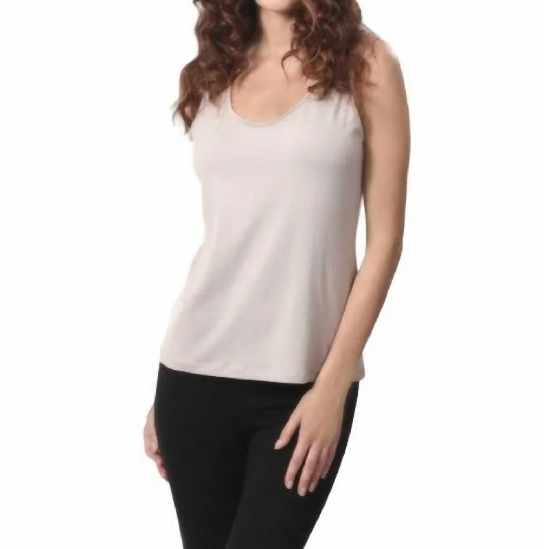 Stock Clearance Bra-Friendly Tank Top In Sand