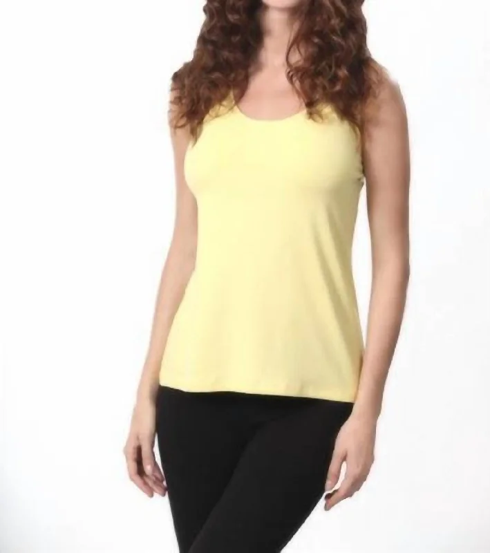 Shop and Save Bra-Friendly Tank Top In Yellow