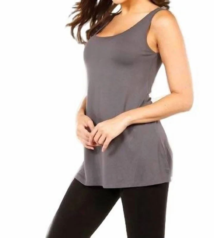 Super Savings Bra-Friendly Tank Tunic In Gray