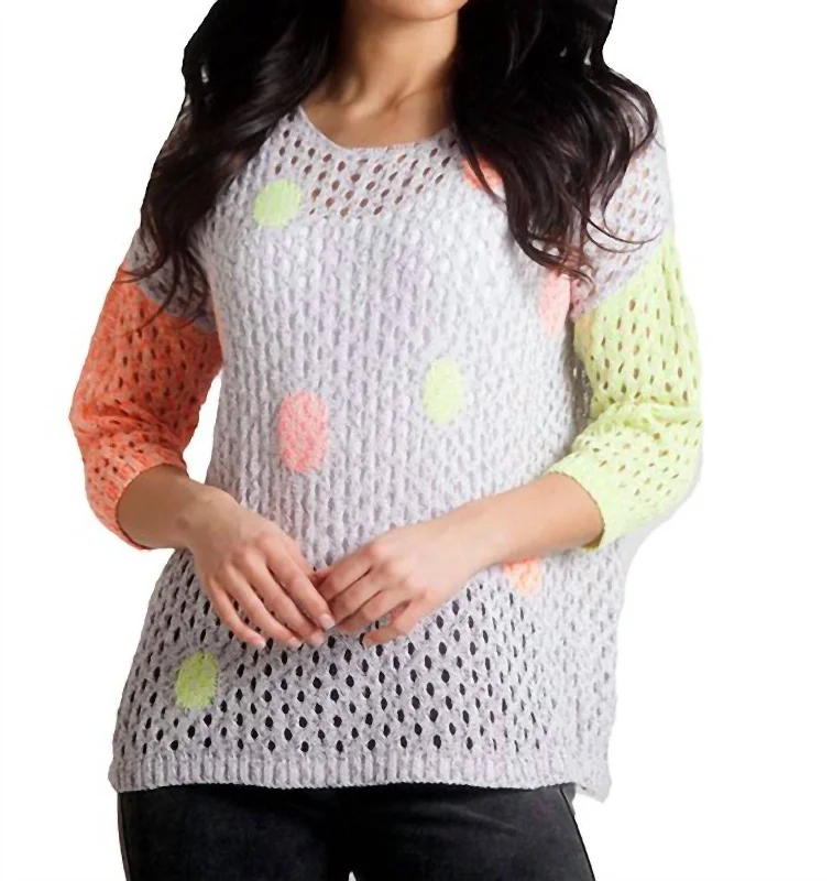 New Markdowns Bubbles Crochet Top In Slate Multi