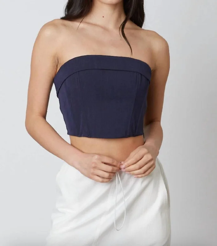 Midnight Sale Camila Corset Top In Indigo