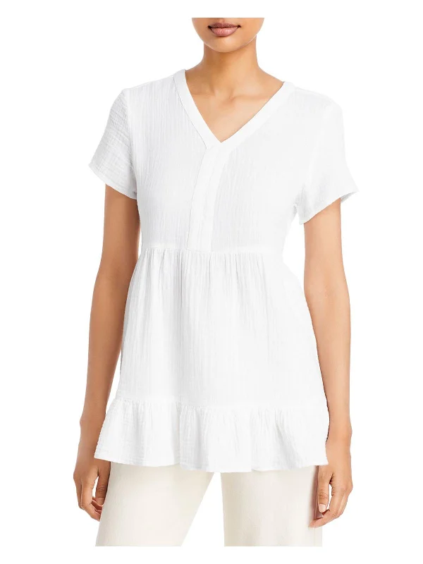 Great Deals Carey Womens Tiered V Neck Pullover Top