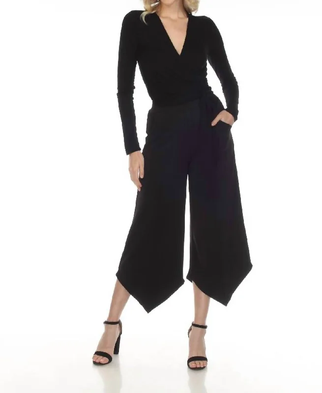 Overstock Carni Cropped Wrap Top/jacket In Black