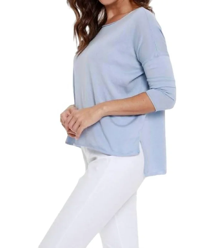 Buy Now Casual High Low Top In Sky Blue