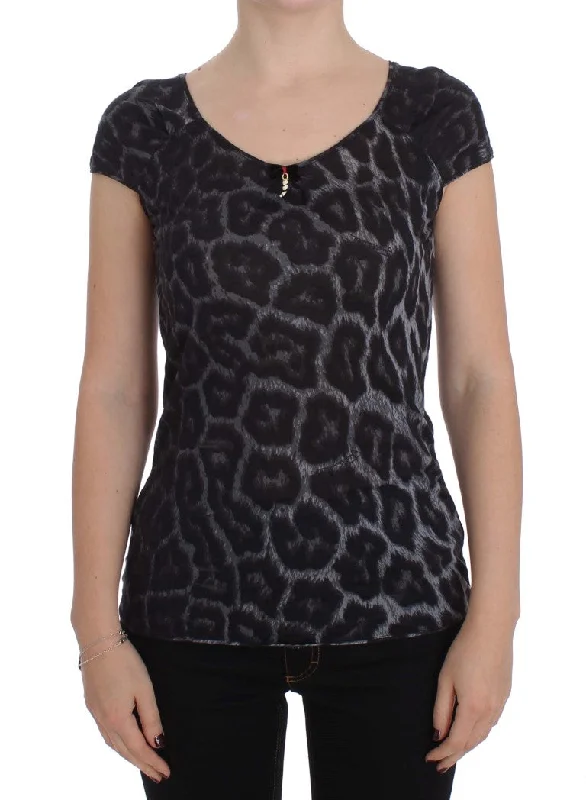 Exclusive Preview Cavalli  Leopard Modal T-Shirt Blouse Women's Top