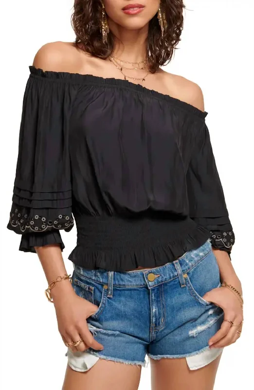 TIME-Limited Offer Clara Off-The-Shoulder Top In Black