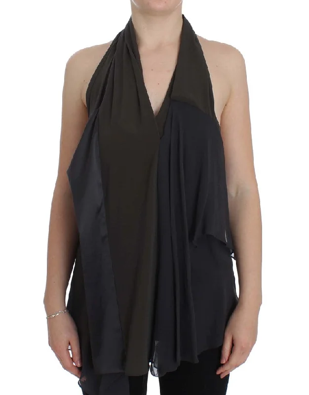 Referral Discount CORA GROPPO  blue Stretch Blouse Women's Top