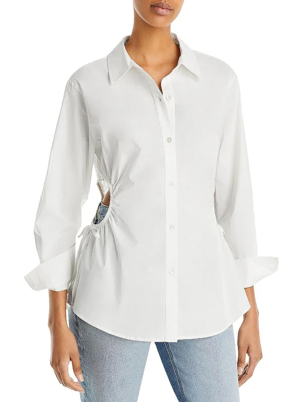 Best Bargains Cristiana Womens Tencel Blend Cut-Out Tunic Top