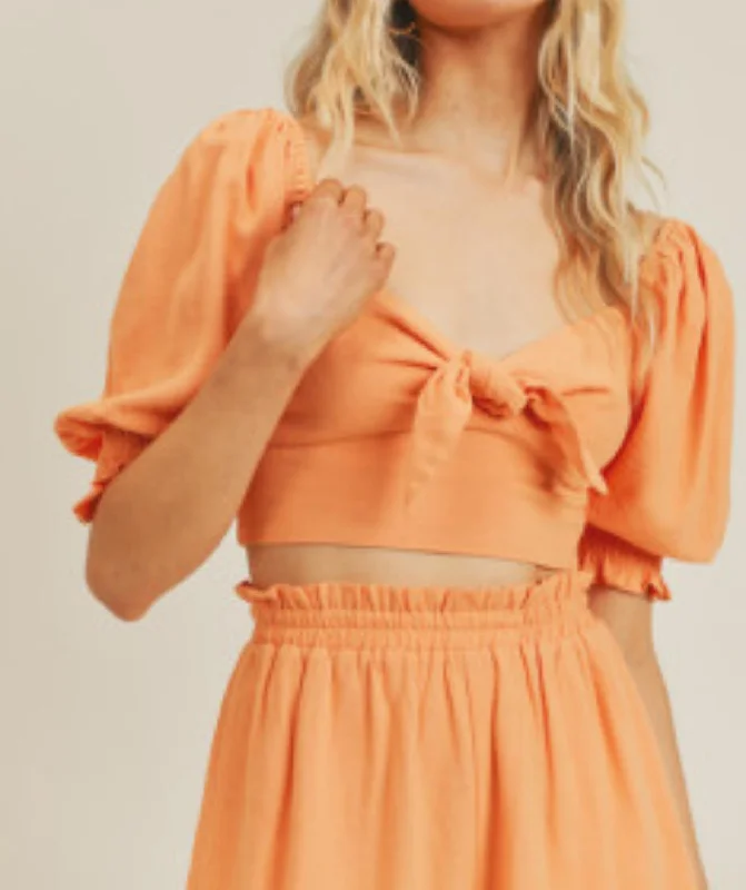 Flash Deals Cropped Sweetheart Top In Tangerine