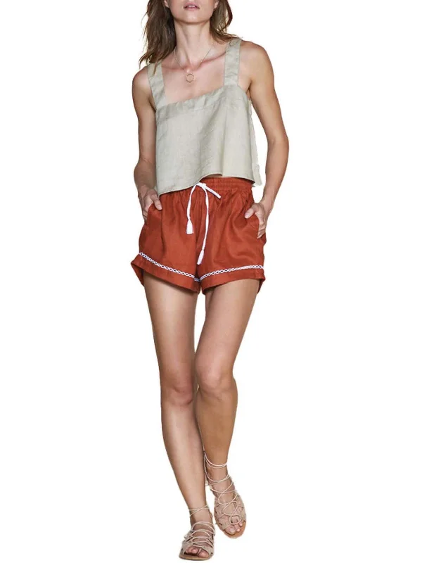 Price Drop Alert Cybranet Womens Linen Sleeveless Crop Top