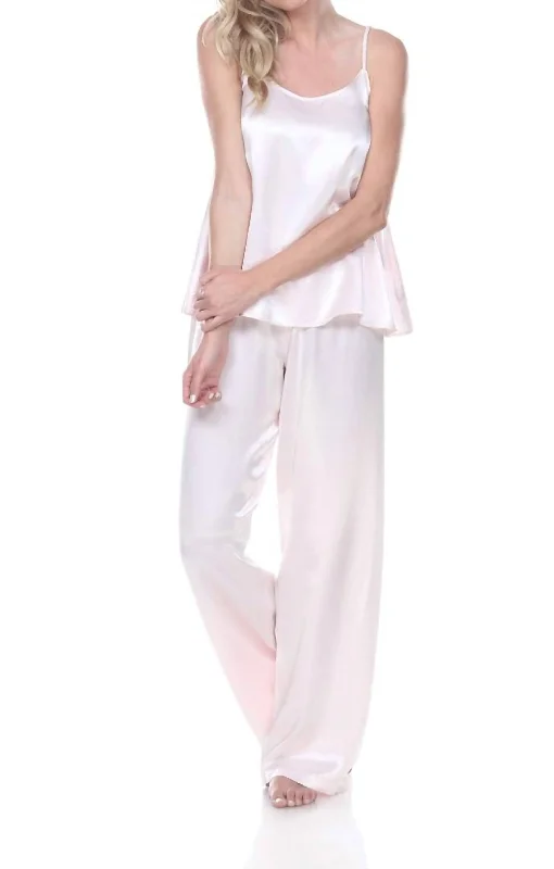Daily Deals Daisy Satin Tank With Braided Straps & Elastic Back In Blush