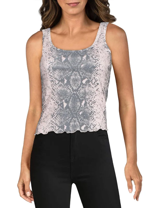 Exclusive Savings Delta Womens Ribbed Knit Snake Print Tank Top