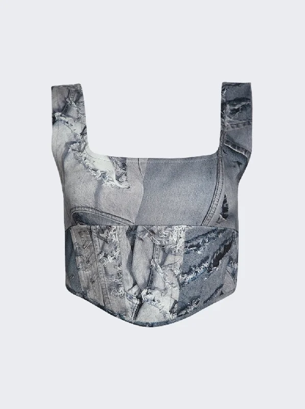 Unmissable Offer Denim Print Corset