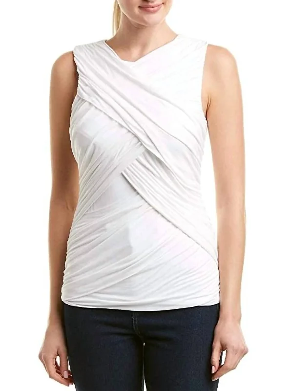 Today’s Deal Diana Drape Front Top In White