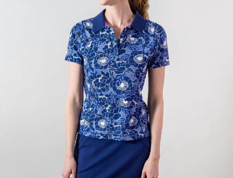 Big Savings Dina Golf Polo in Blue Jay