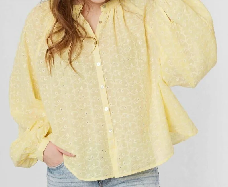 Deep Discounts Down From The Clouds Blouse In Yellow