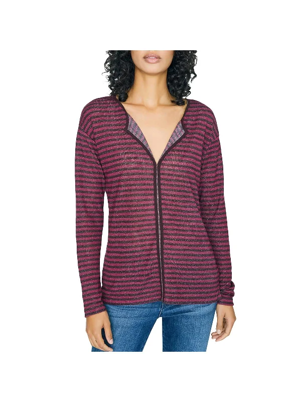 Big Savings Elina Womens Striped V Neck Casual Top