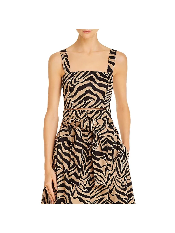 Blowout Sale Elvis Womens Cotton Blend Animal Print Crop Top