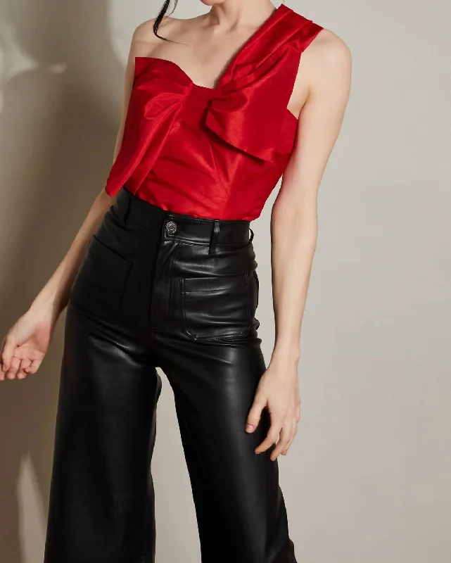 Fantastic Deals Este Bow Top In Cherry Red