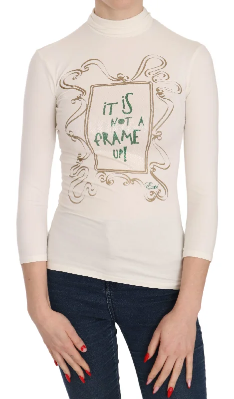 Steals and Deals Exte Crew Neck It Is Not A Frame Up! Print Women's Blouse