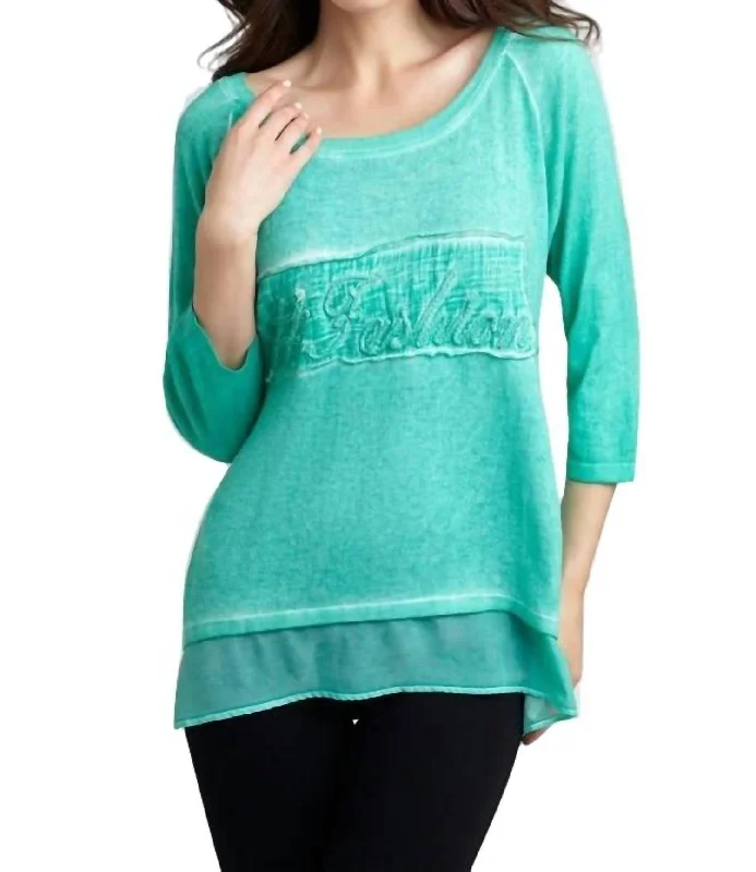 Savings Bonanza Fashion Top In Teal