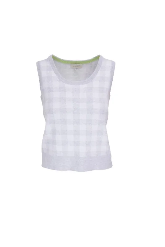 Unmissable Offer Gingham Tank In Gris White