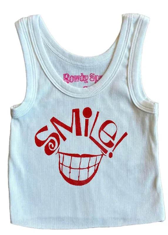 Super Savings Girls Smile Tank Top In White