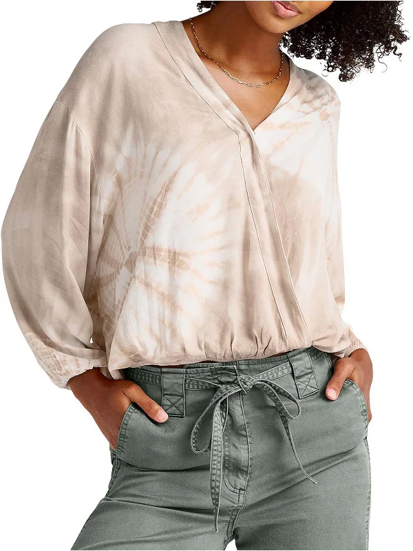 Price Meltdown Gustavia Womens Tie-Dye Surplice Blouse