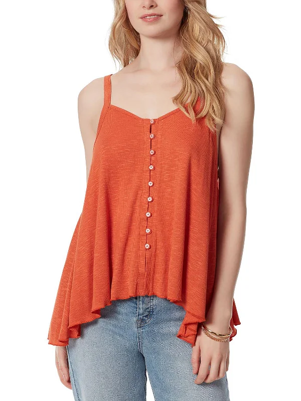 Weekend Flash Sale Gwen Womens Hi-Low Button-Down Tank Top