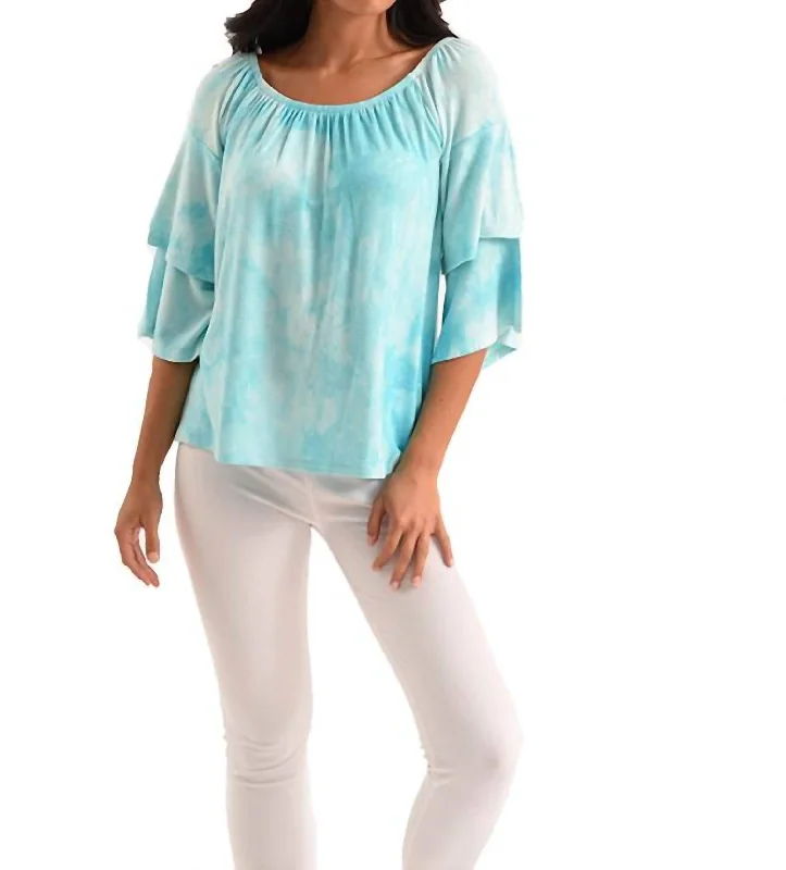 Discount Mania Hailey Tie Dye Kashmira Top In Blue