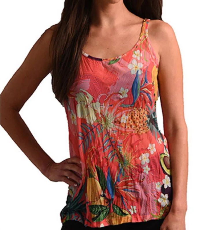 Quick Sale Hawaiian Escape Tank Top In Multi