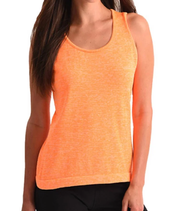 Take Advantage Heathered Bra-Friendly Tank Top In Orange