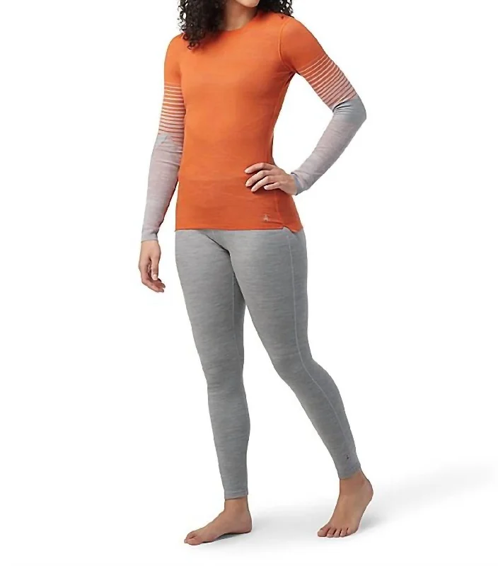 Friends and Family Sale Intraknit Thermal Merino Base Layer Pattern Crew in Orange Rust Heather